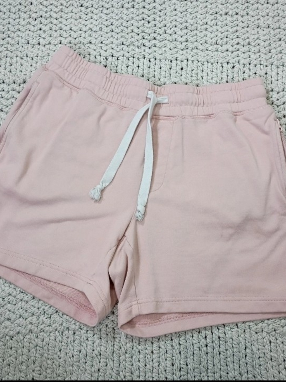 Maamgic Men's Pink Knit Cozy Drawstring Casual Shorts, Medium